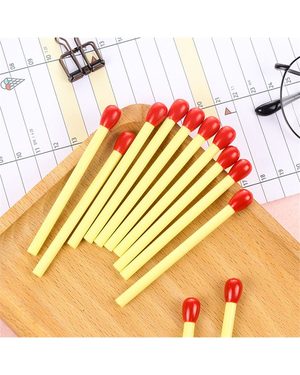 20Pcs/Box Novelty Mini Match Shape Ballpoint Pen Kawaii Roller Ball Pen Signature Pens Office School Stationery Writing front-4