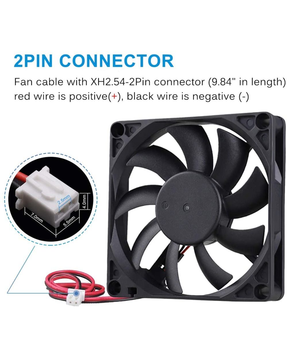 Dc 12V/24V 8Cm 80Mm X 80Mm X 15Mm 8015 Brushless 2-Pin Dc Cooling Fan With Metal Fan Grill front-2