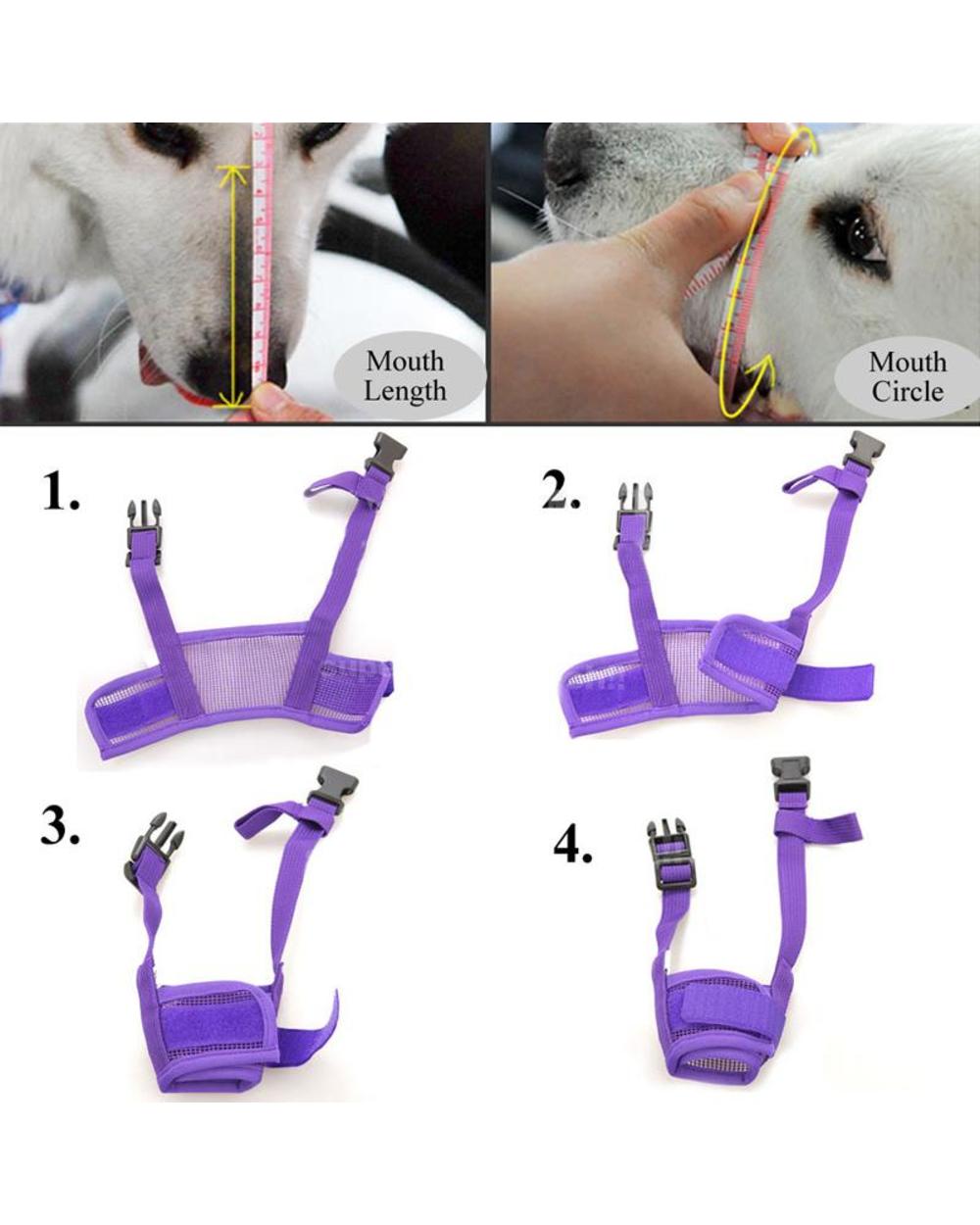 1Pc Pet Dog Adjustable Bark Bite Mesh Mouth Muzzle Grooming Anti Stop Chewing front-2