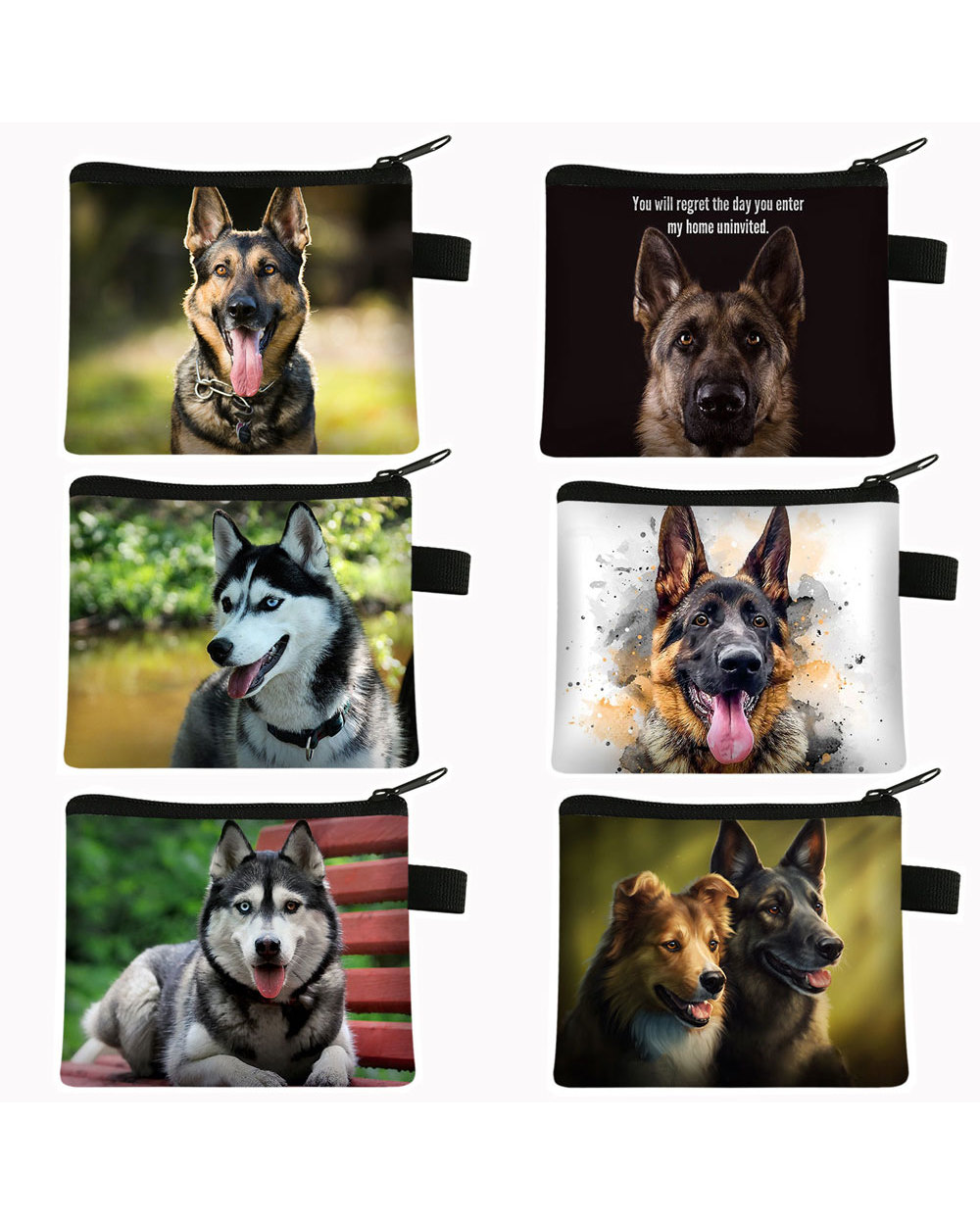 German Shepherd Dog Print Coin Purse Women Wallet Girls Clutch Money Holder Bag Zipper Pouch Cute Coin Bags front-0