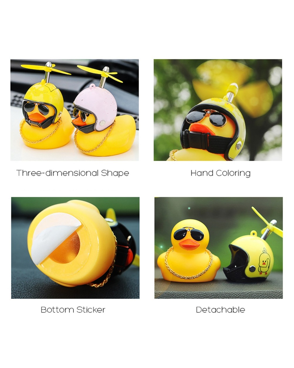 Car Ornt Duck With Helmet Flash Light With Strap Small Yellow Duck Road Bike Motor Riding Cycling Light Bicycle Accries front-1