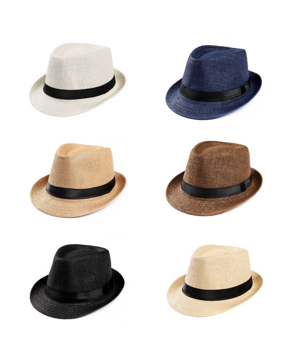 Gentleman Sun Hat Holiday Men Straw Hat Cowboy Summer Retro Panama Travel Journey Casual Caps Elegant Male Chapeau Wide front-0