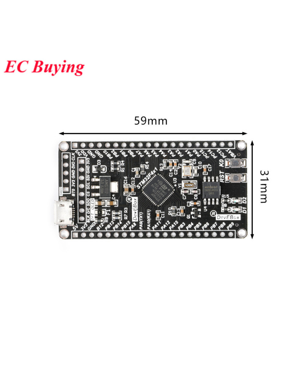 Stm32f401 Stm32f411 Development Board Micropython 256K 512K Core System Learning Board Stm32f4 Stm32f401ccu6 Stm32f411c front-4