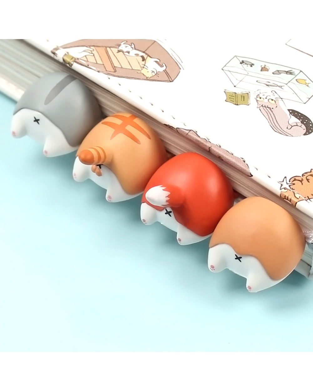 1Pc Cute Animal Ass Bookmarks Creative Cat Dog Book Marks For Kids Girls Gift Office School Supplies Novelty Kawaii Sta front-0