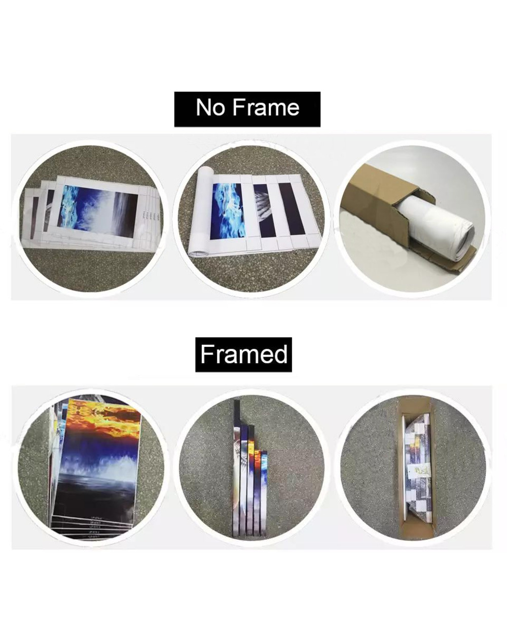 Aurora Modular Painting Picture Print Space 5 Panel Canvas Art Wall Decor front-1