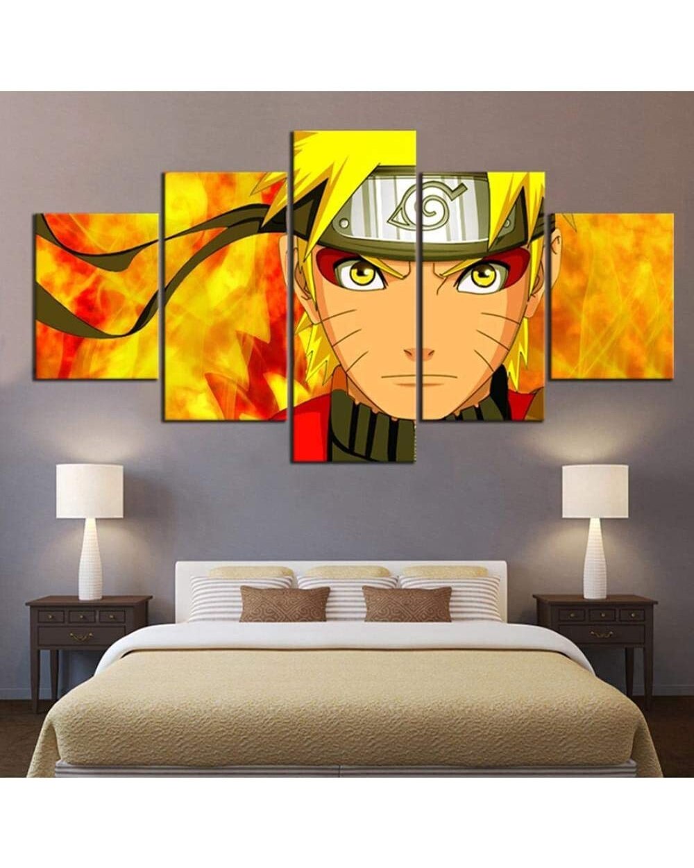 Anime Manga Prints Figure Ninja Modular Picture Print Anime 5 Panel Canvas Art Wall Decor front-1