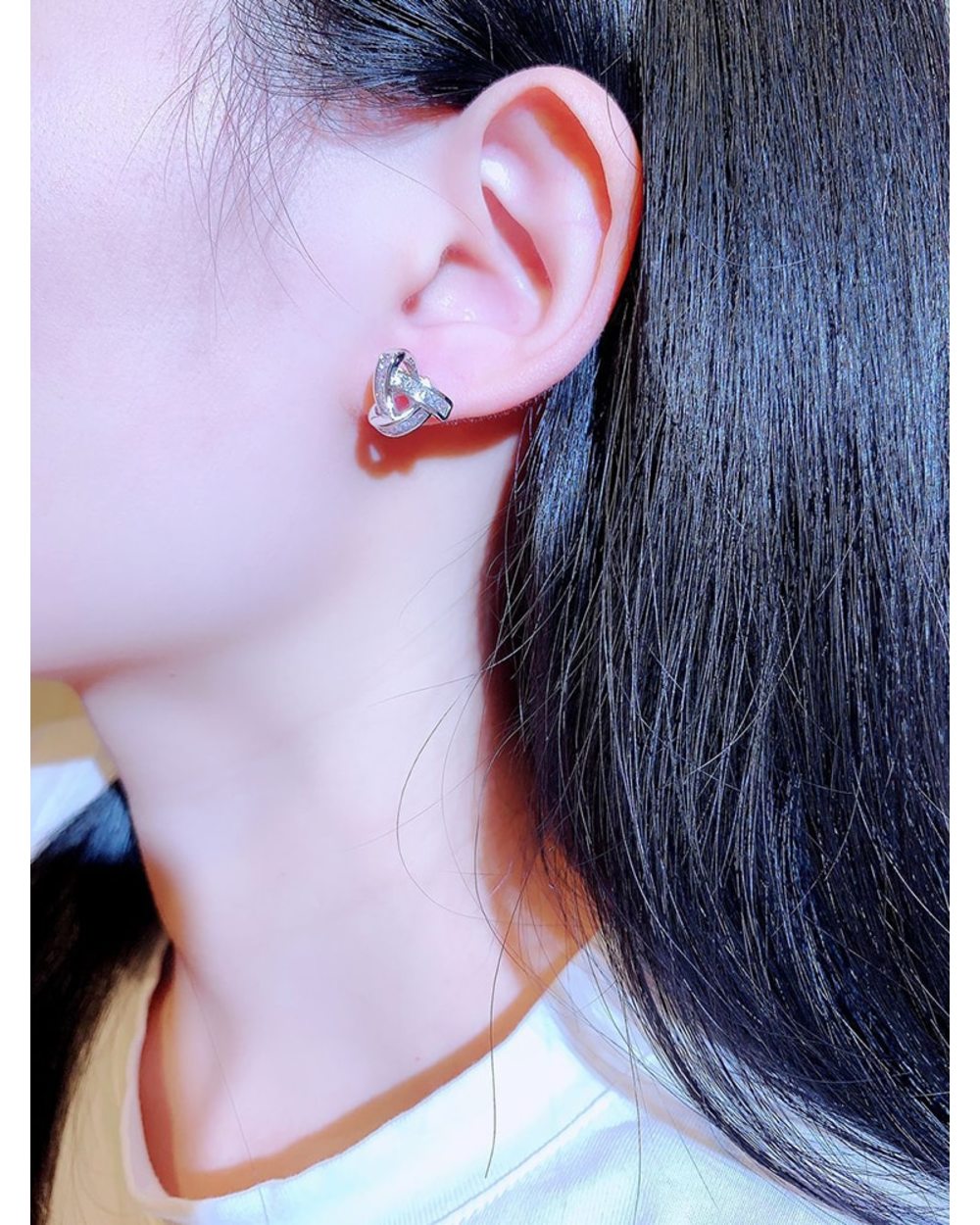 Iced Out Cycle Buckle Earring front-4