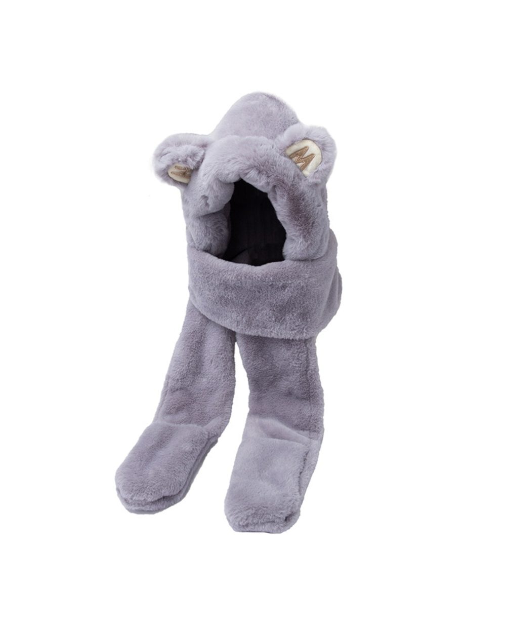 New Women Bear Ear Winter Hat Thicken Plush Warm Windproof Cute Hooded Scarf Thick Warm Soft Ear Balaclava front-4