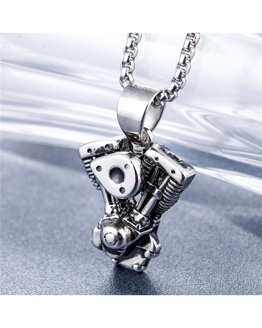 Motorcycle engine punk domineering men’s pendant front-0