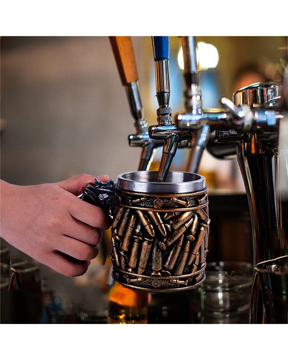 Novelty Revolver Pistol Handle Bullet Cup Beer Coffee Gun Mug front-1
