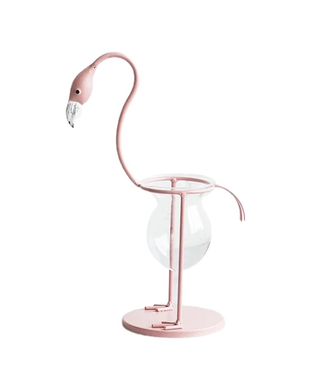 Flamingo Shape Glass Tabletop Plant Holder front-4