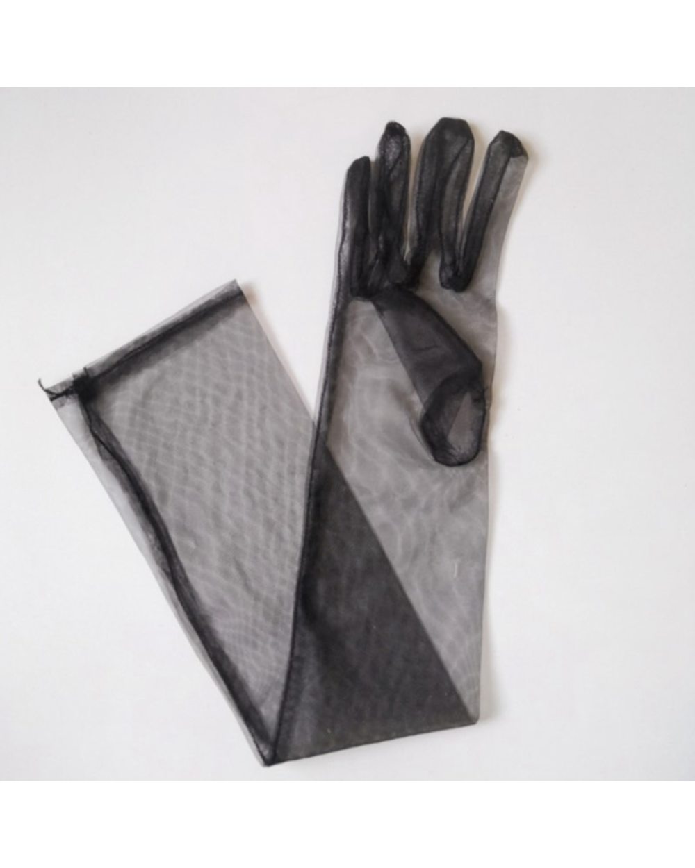 Women Driving Gloves 70Cm Ultra-Thin Fashion Sexy Lace Tulle Elbow Long Wedding Bride Dress Mittens Black Vintage Mesh front-5