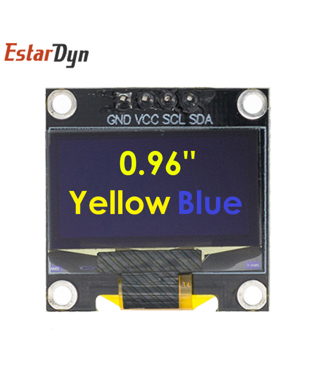 New 0.96 Inch Iic Serial White/Blue/Yellow Oled Display Module 128X64 I2c Ssd1306 12864 Lcd Screen Board For Arduino front-3
