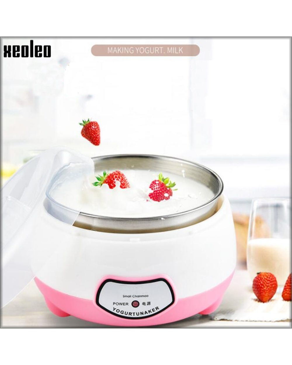 Xeoleo Yogurt Maker Mini Automatic Yogurt Machine Household Diy Yogurt Tools Kitchen Appliances Stainless Steel Tank Pi front-1