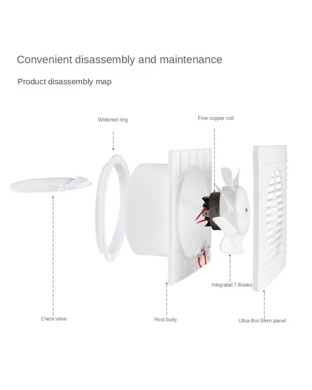 4/6/8 Inch Bathroom Ventilator Fan Exhaust Fan Blower Air Outlet Kitchen Wall Fan Extractor front-3