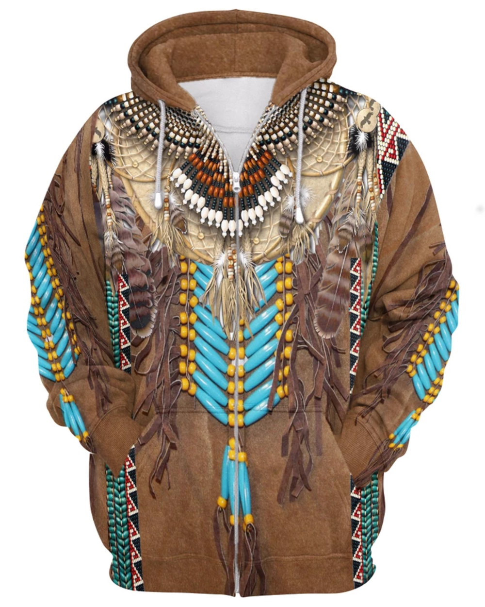 New Fashion Bohemia style Hoodie Native Fringed Motifs 3D Print Hoodies front-3