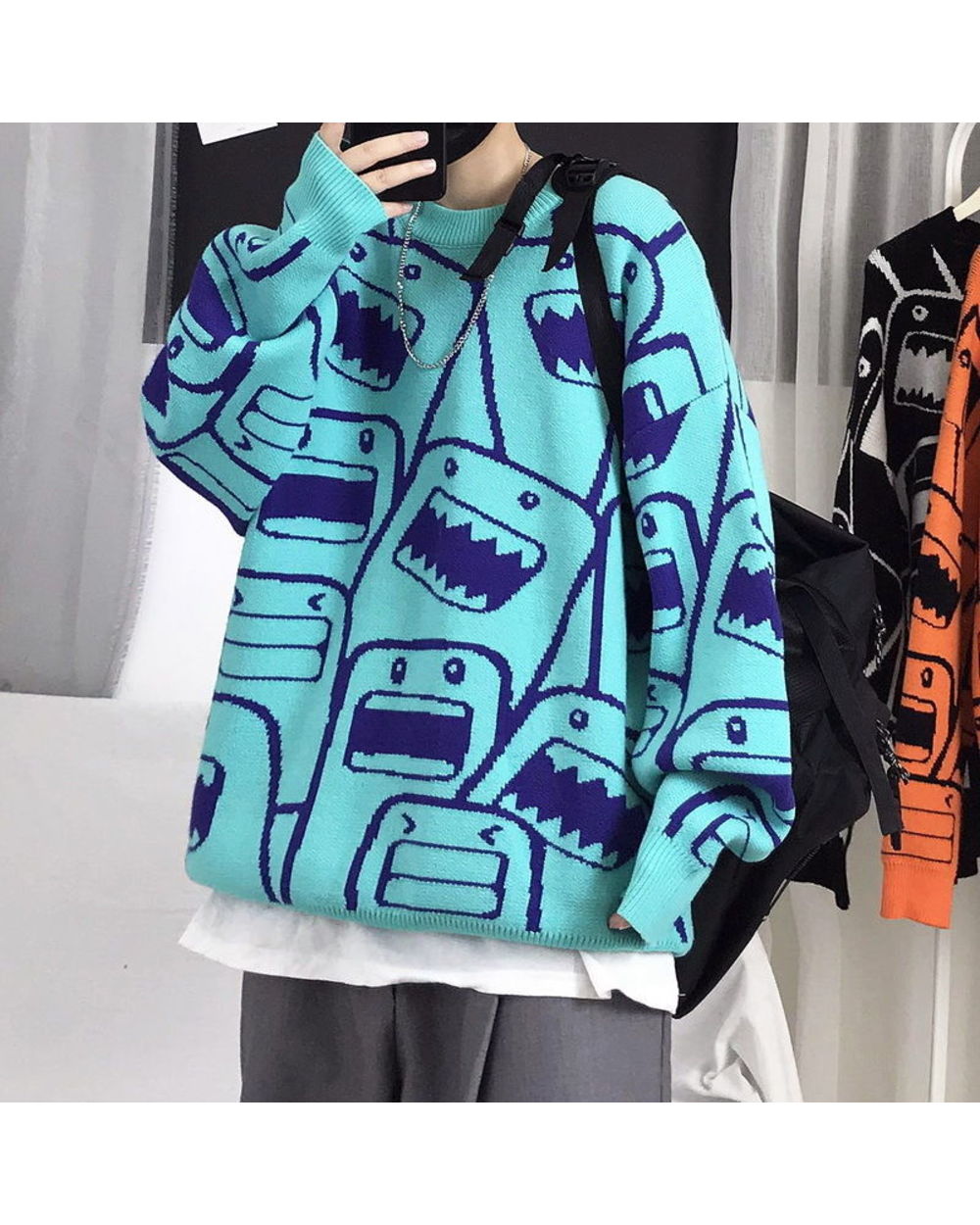 Deeptown Harajuku Emo Graphic Womens Winter Sweaters 2021 Japan Style Gothic Long Sleeve Knitwear Ugly Christmas Sweater front-5