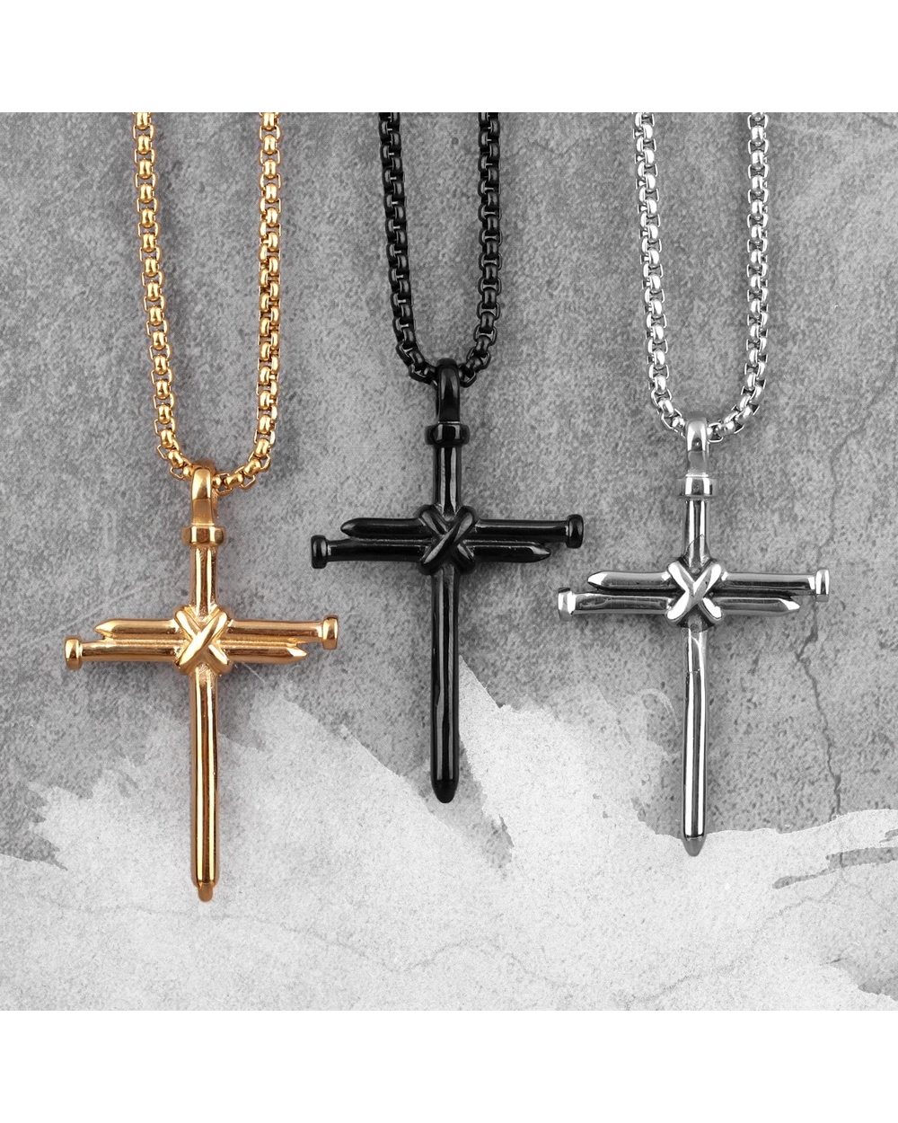 Nail Cross Necklace Vintage front-0