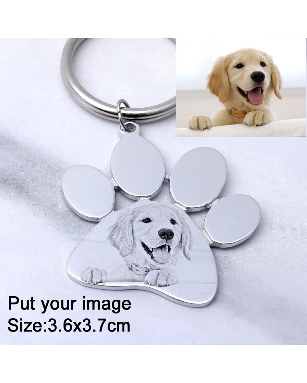 Personalized Dog Keychain, Custom Photo Keychain, Engraved Pet Photo Keychain, Pet Lover Gift front-5