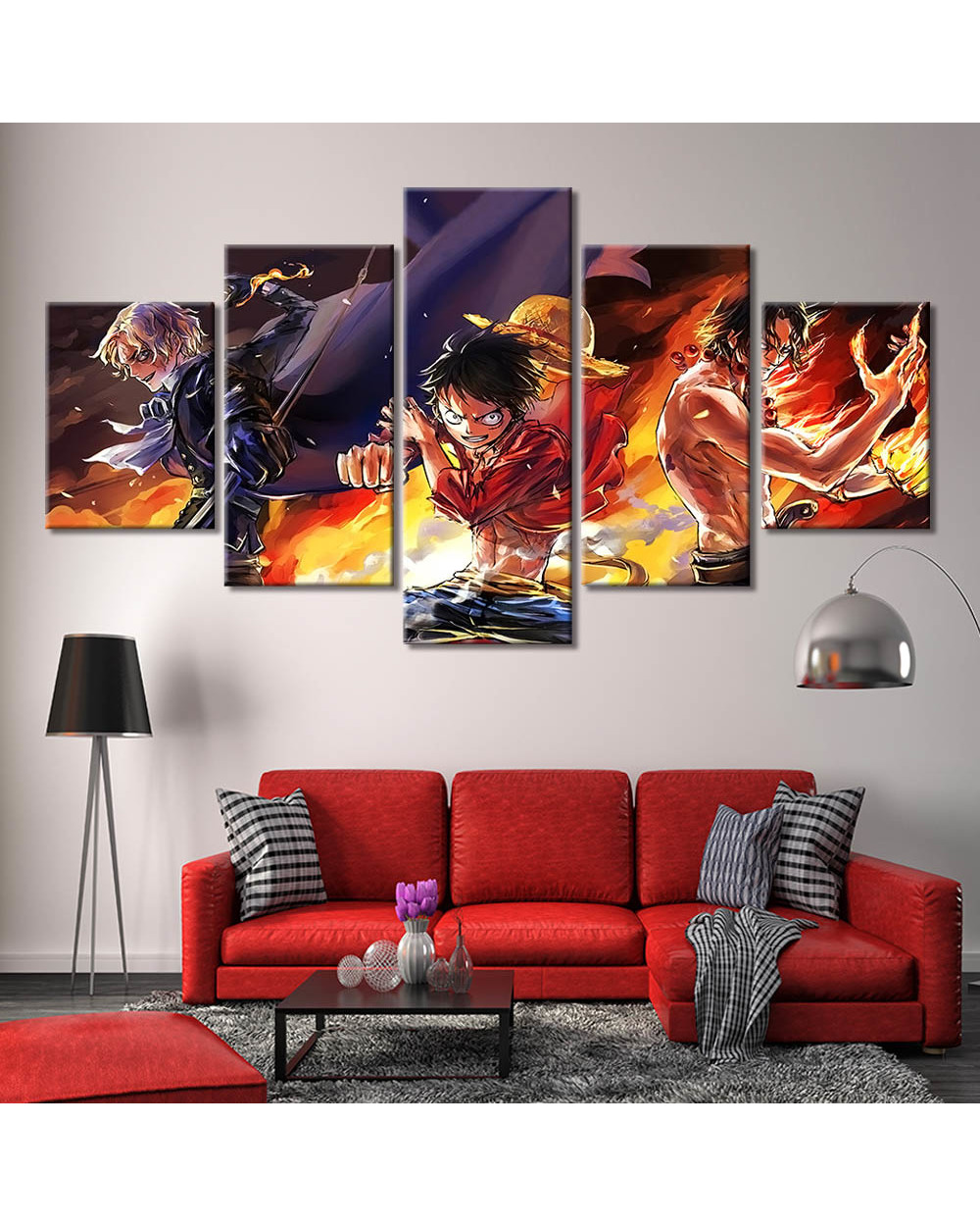 Modern Anime Picture for Kids room Anime 5 Panel Canvas Art Wall Decor front-0
