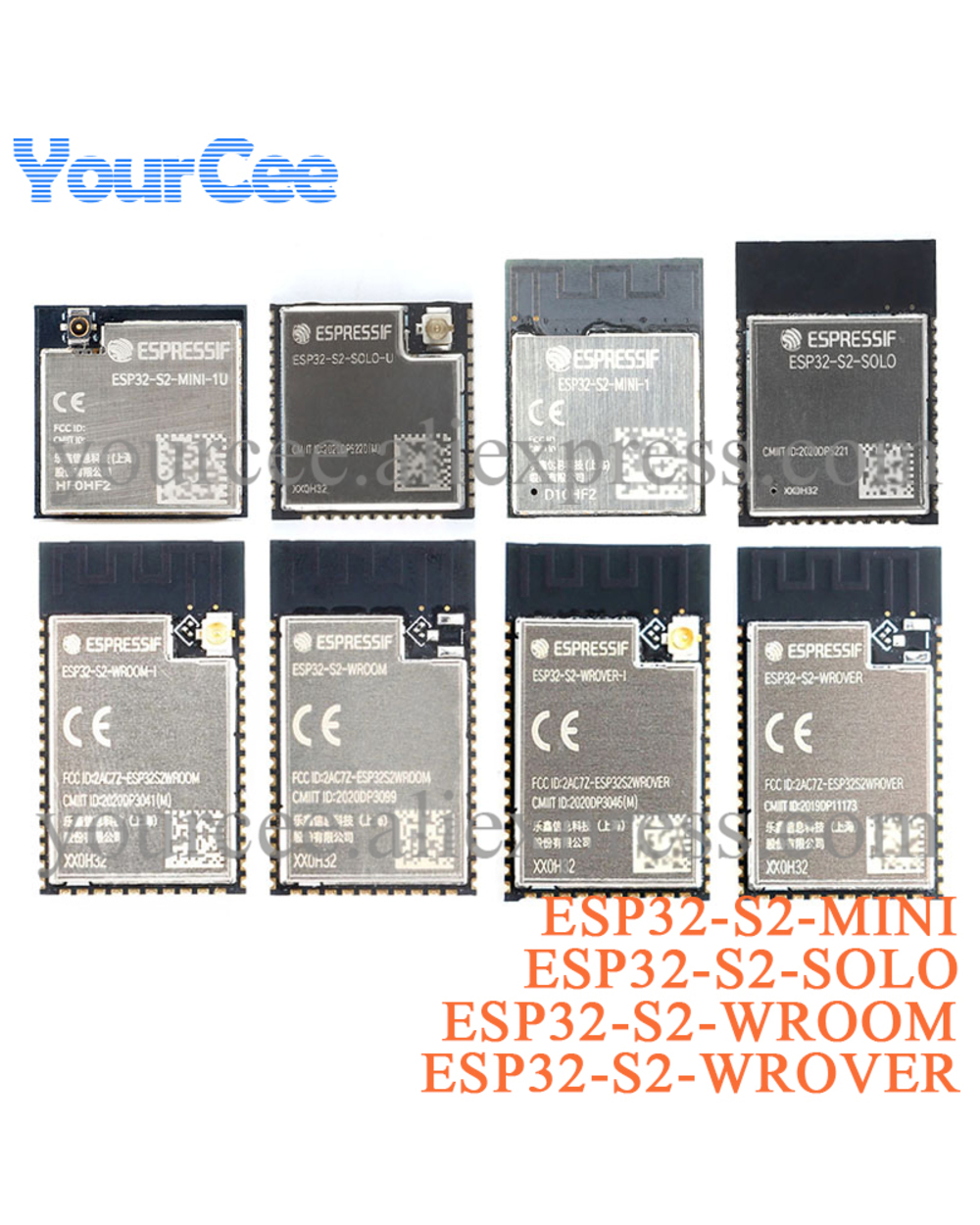 Esp32-S2-Wrover-I S2-Wroom S2-Wrover-I S2-Solo S2-Solo-U S2-Mini-1U S2-Mini-1 4Mb 32Bit Esp32 S2 Wifi Mcu Wireless Modu front-0