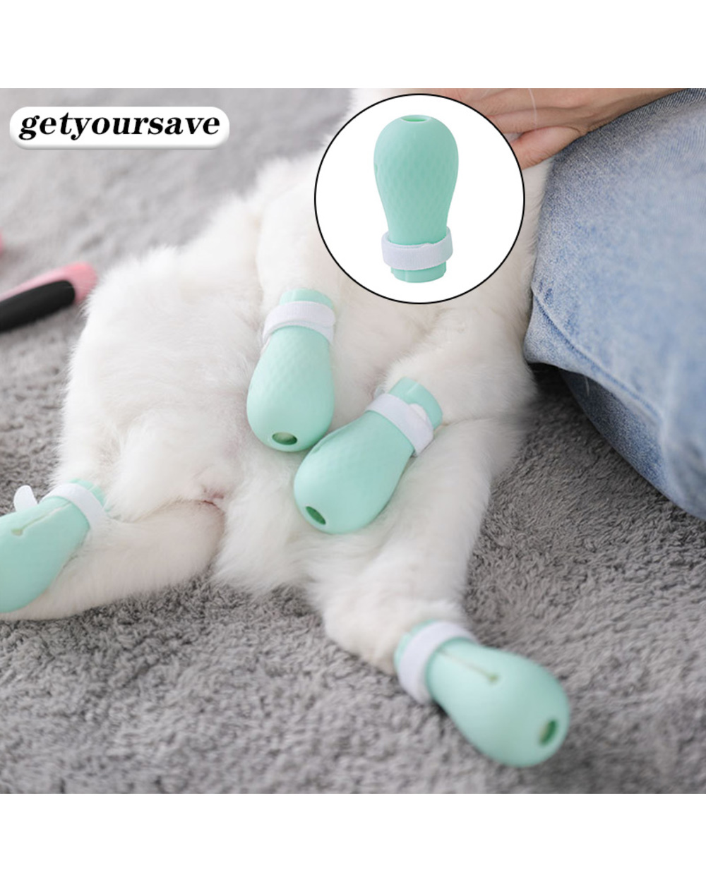 Mainecoon Cat Bath Anti-scratch Shoes for Cats on Paws Silicone Puppy Washing Feet Cover Pet Bathing Cut Nails Cats front-0