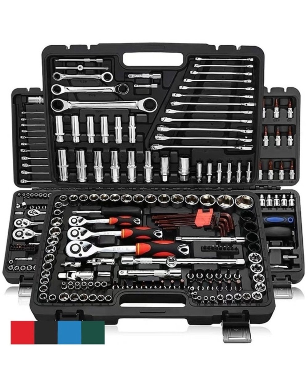 46pcs Socket Ratchet Car Repair Tool Wrench Set Head Ratchet Pawl Socket Spanner Screwdriver Professional Tool Kit front-0