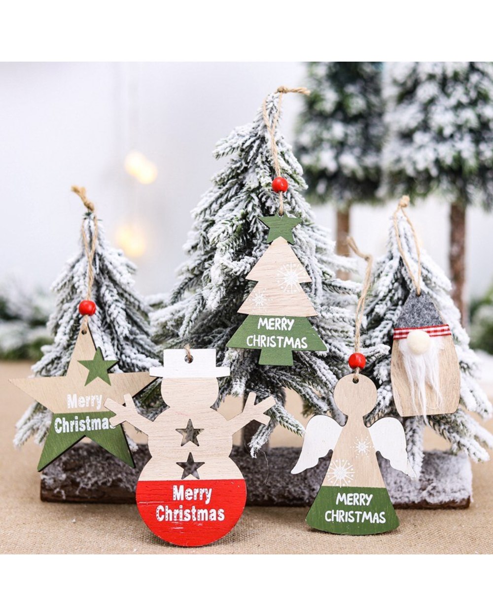 Christmas Calendar Wooden Pendant Christmas Decorations for Home Christmas Tree Ornaments Xmas Gifts New Year 2022 front-3