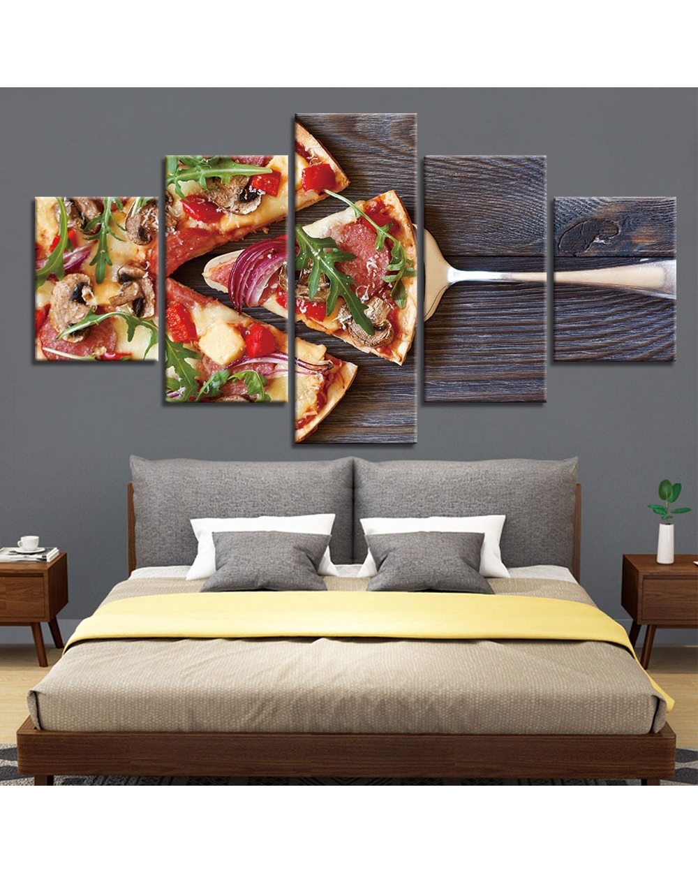 Pizza Food Slices Picture Food 5 Panel Canvas Art Wall Decor front-0