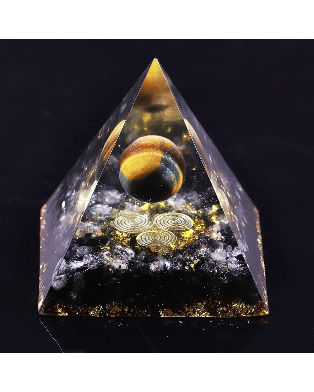 Orgone Energy Converter Orgonite Pyramid Obsidian Soothe The Soul Stone That Change The Magnetic Field Of Life front-3