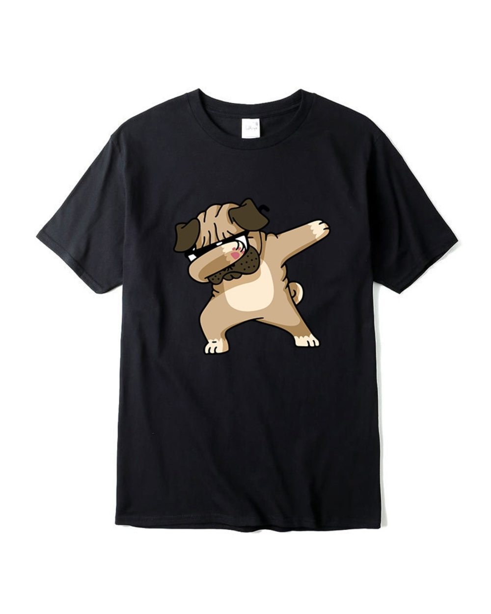 T-shirt Top Quality 100% cotton Pug printing casual loose o-neck tshirt men tshirt cool t-shirt male tee shirts top front-0