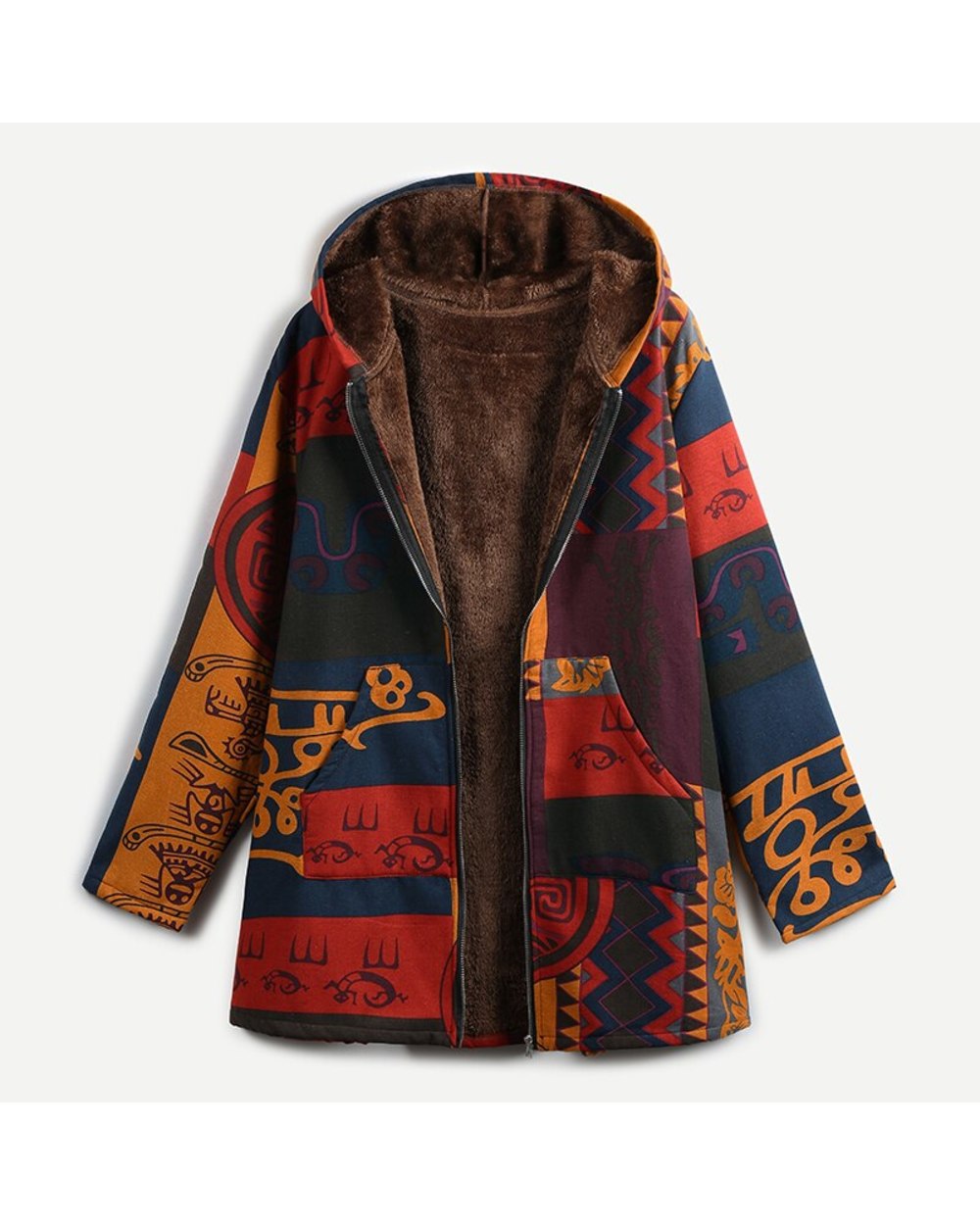 Winter Jackets for Women Fall Long Sleeve Plush Spring Parkas Plus Size Spring Coat with a Hood front-2