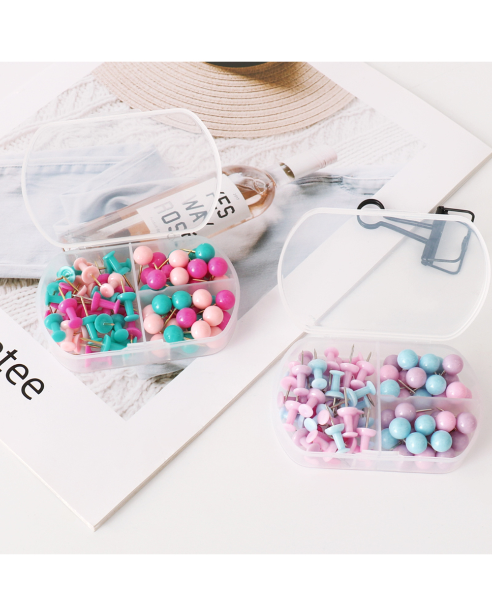 Tutu Creative Colorful Map Tacks Push Pins Wall Bulletin Boards Thumb Tacks Decorative For Cork Board Home Office H0317 front-1