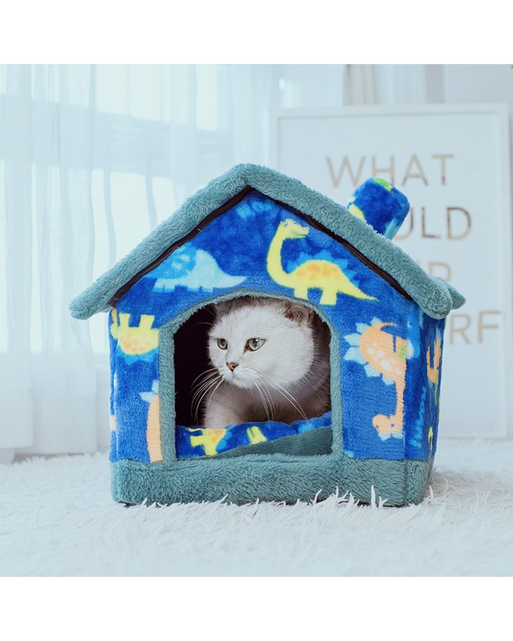 Foldable Dog House Winter Warm Chihuahua Basket for Dogs Christmas Snow Cat House Kennel Puppy Bed Mat front-0
