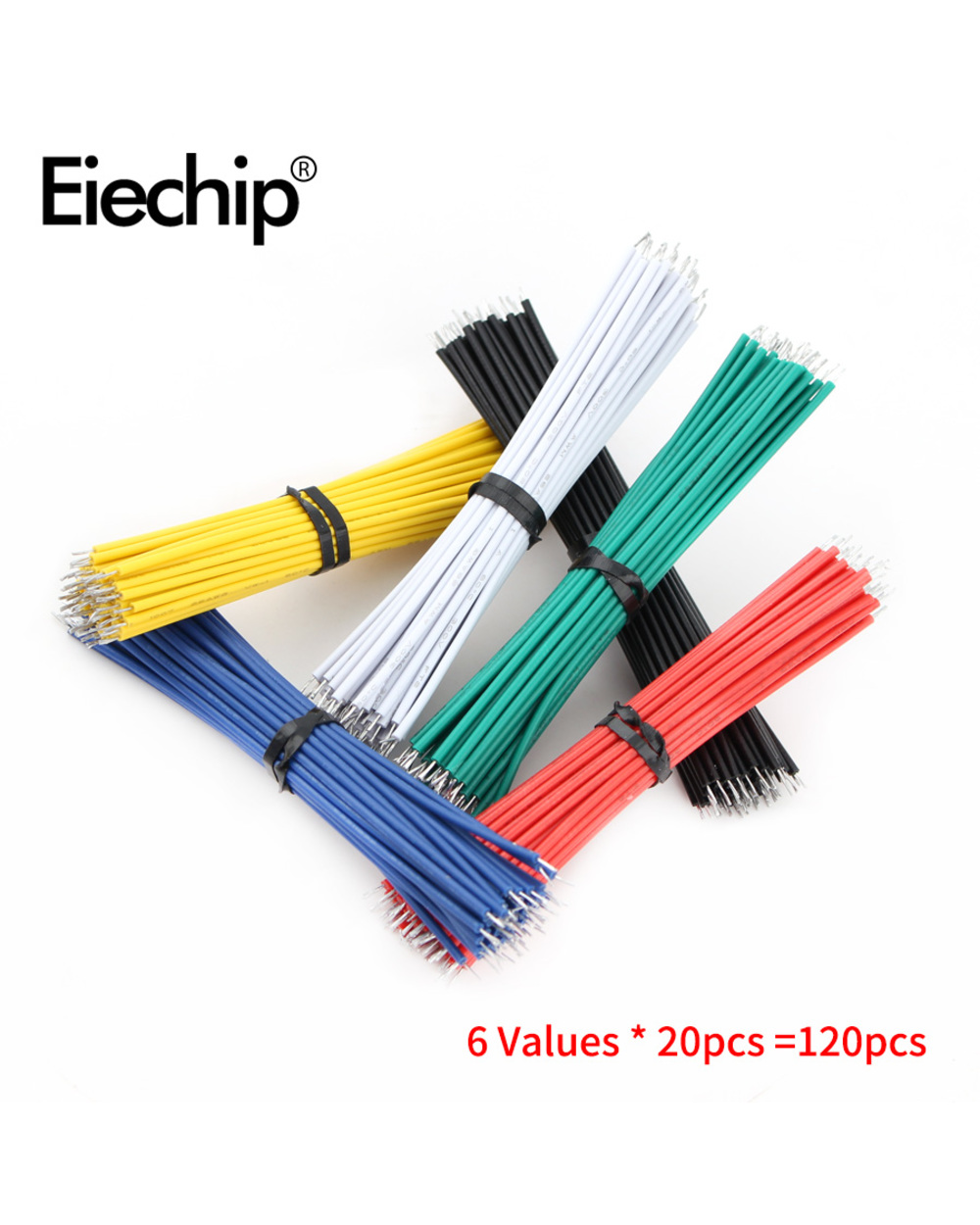 120Pcs/Set 24Awg Tin-Plated Breadboard Pcb Solder Cable 24Awg 8Cm Fly Jumper Wire Tin Conductor Wires 1007-24Awg Connec front-2