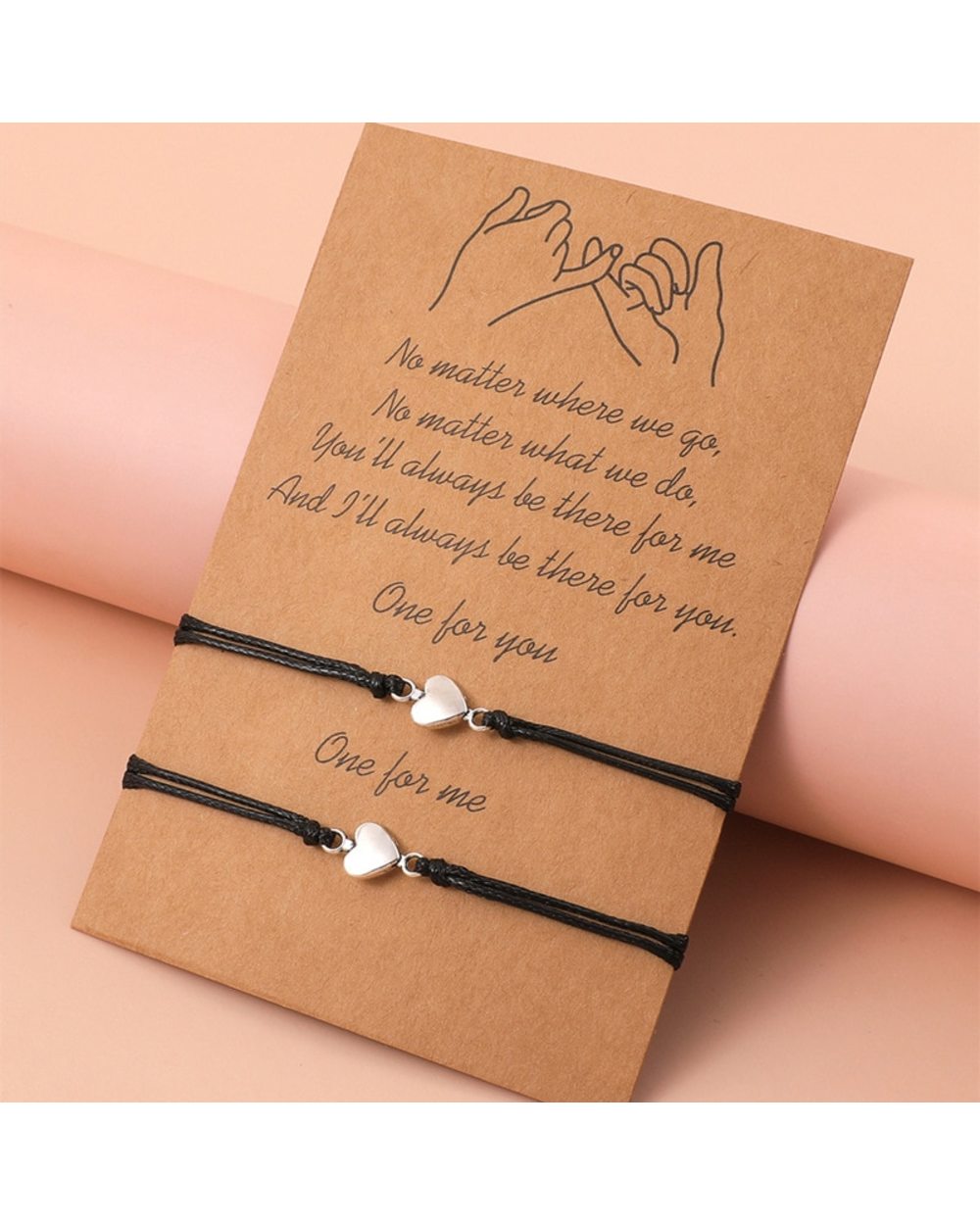 2 PCS Set Couple Bracelet Rope Charm Friendship Valentines Day Jewelry Gift front-4