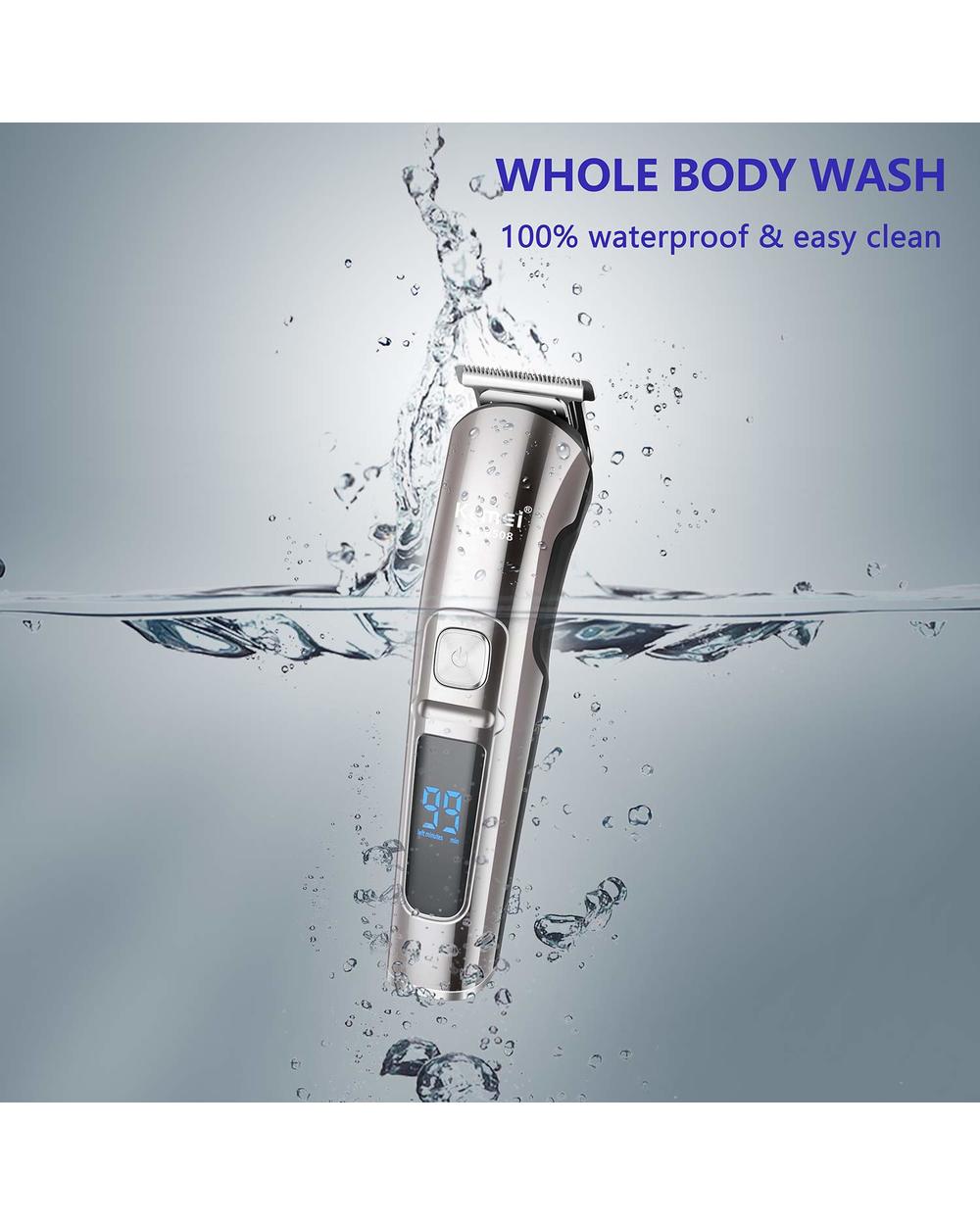 Kemei Professional Hair Trimmer Waterproof 6 In 1 Hair Clipper Electric Hair Cutting Machine Beard Trimer Body Men Hair front-4