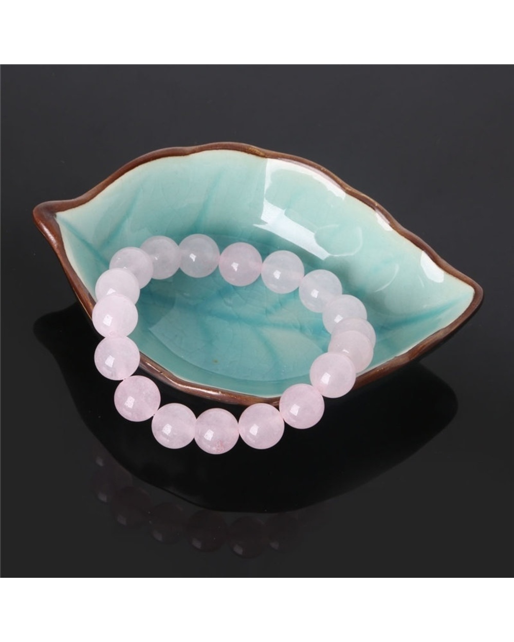 2021 Pink Rose Powder Crystal Quartz Natural Stone Streche Bracelet Eic Cord Pulserase Jewelry Beads Lovers Woman Gift front-2