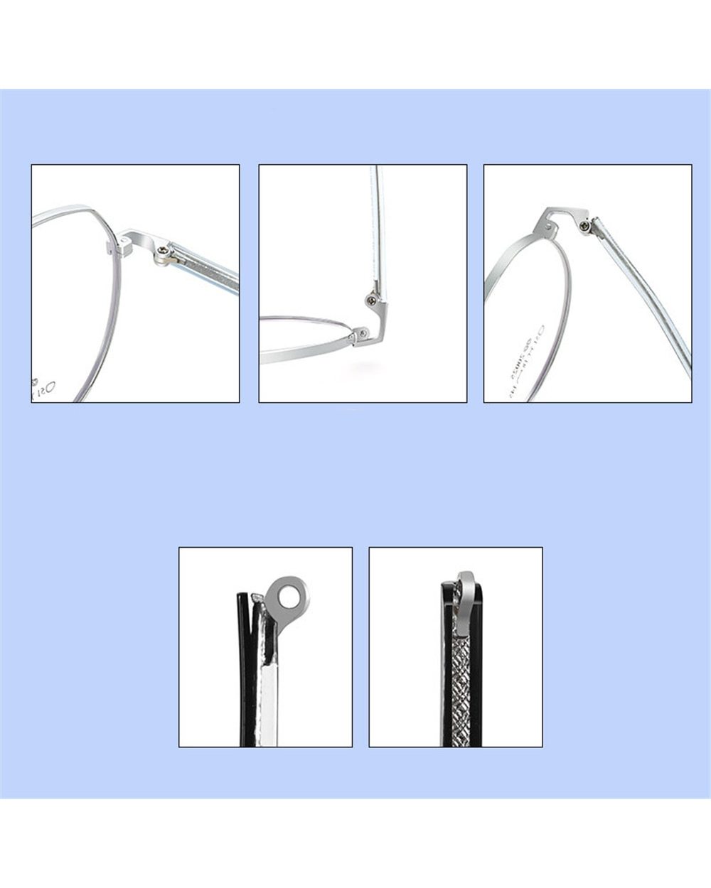 1 Pair Glasses Temples Replacement Metal Sunglasses Arm Eyeglasses Replacement Leg Eyewear Alloy Rod Repair Acces Hypoa front-5