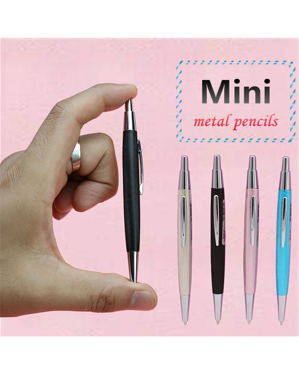Cute Short Metal Mechanical Pencil With 0.5Mm Or 0.7Mm Refill Writing Creative Stationery front-0