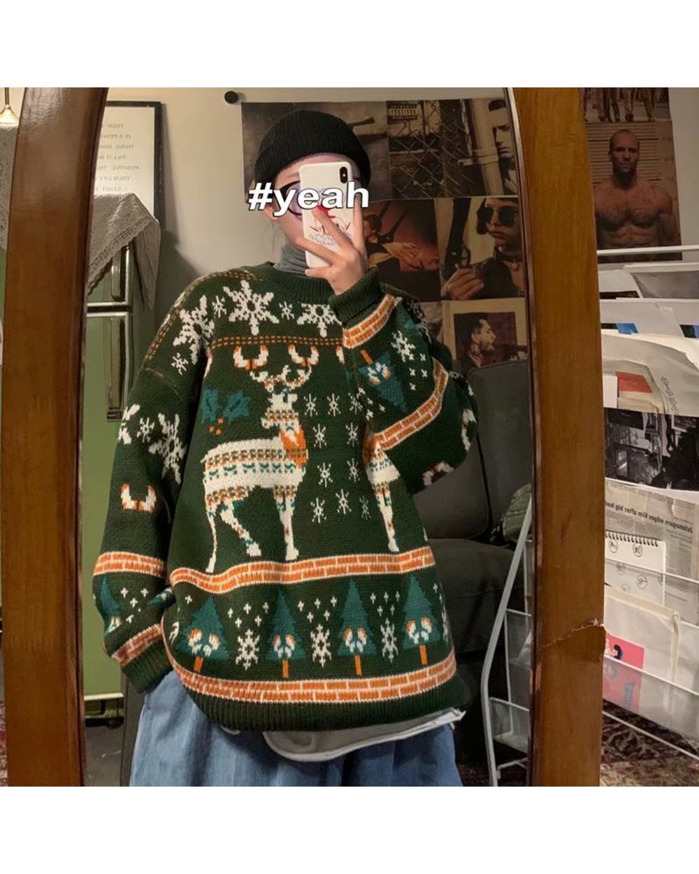 Christmas Mid-length Plus Oversized New Version Handmade Sweater 700g front-4