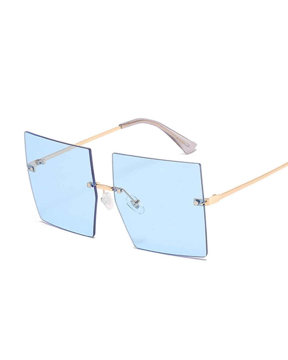 Vintage Square Sunglasses Women Luxury Oversized Rimless Sun Glasses Shades Female Fashion Brand Designer Clear Oculos front-1