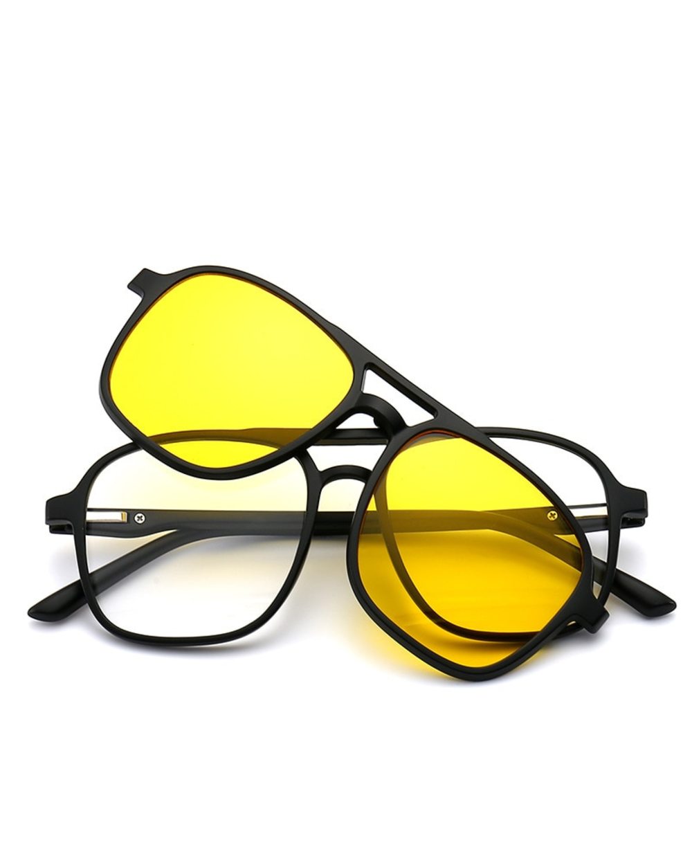 2022 New Mirror Magnetic Attraction Polarized Sunglasses 6 Iin 1 Clip Cycling Glasses Dazzling Polaroid Men Sunglasses front-3