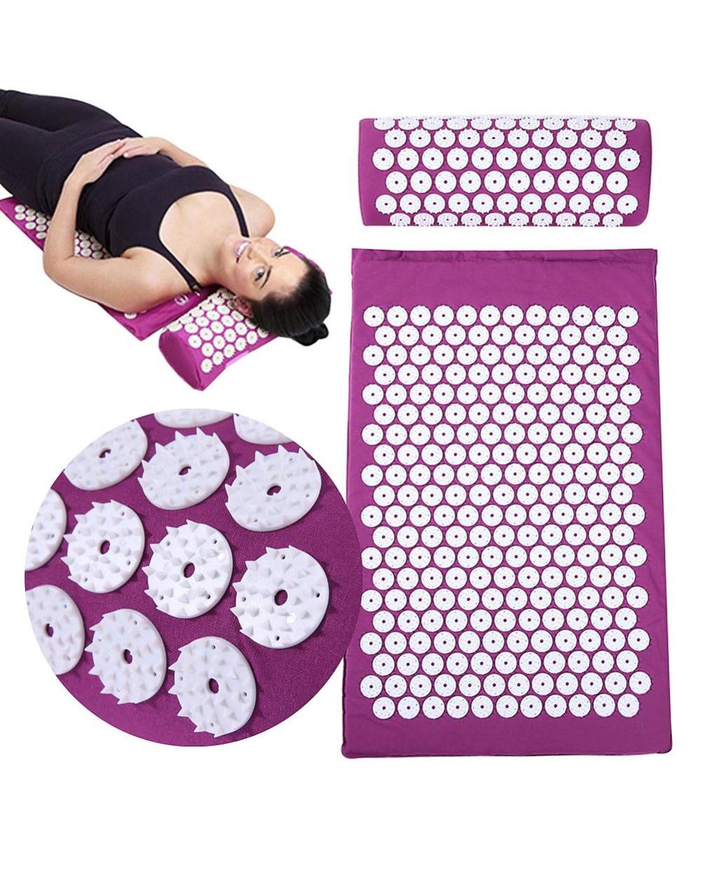 Massage Mat Acupressure Mat Yoga Lotus Spike Relieve Back Body Pain Spike Applicator Yoga Mat Bag Pranamat front-1