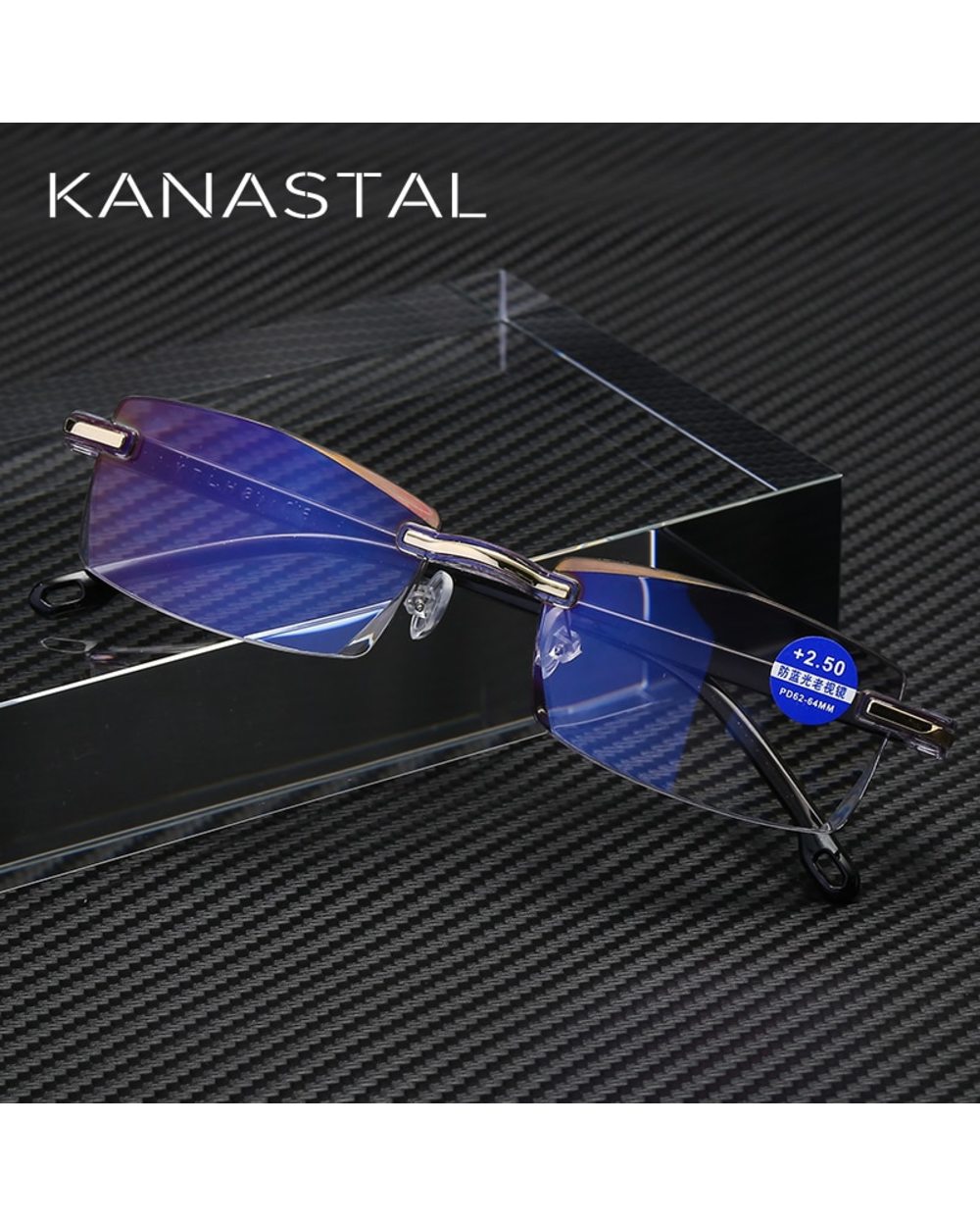KANASTAL Ultralight Rimless Reading Glasses Women Men Business Anti-Blu-Ray Computer Reading Glasses Presbyopia Reader front-1