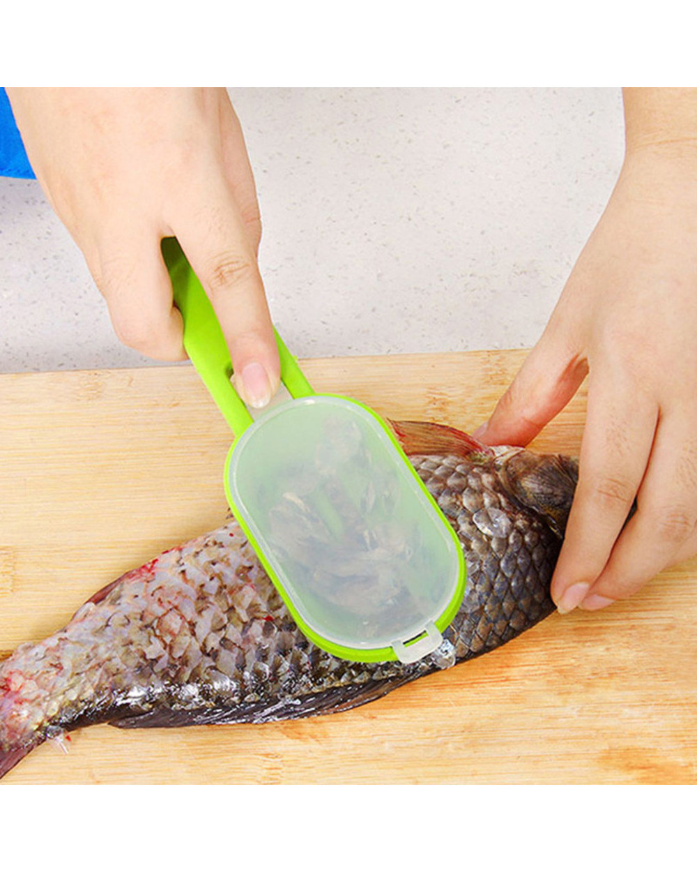 2 In 1 Fish Skin Brush Fast Remove Scale Scraper Planer Tool Fishing Scaler Cleaning Gadget Kitchen Cooking Accries front-1