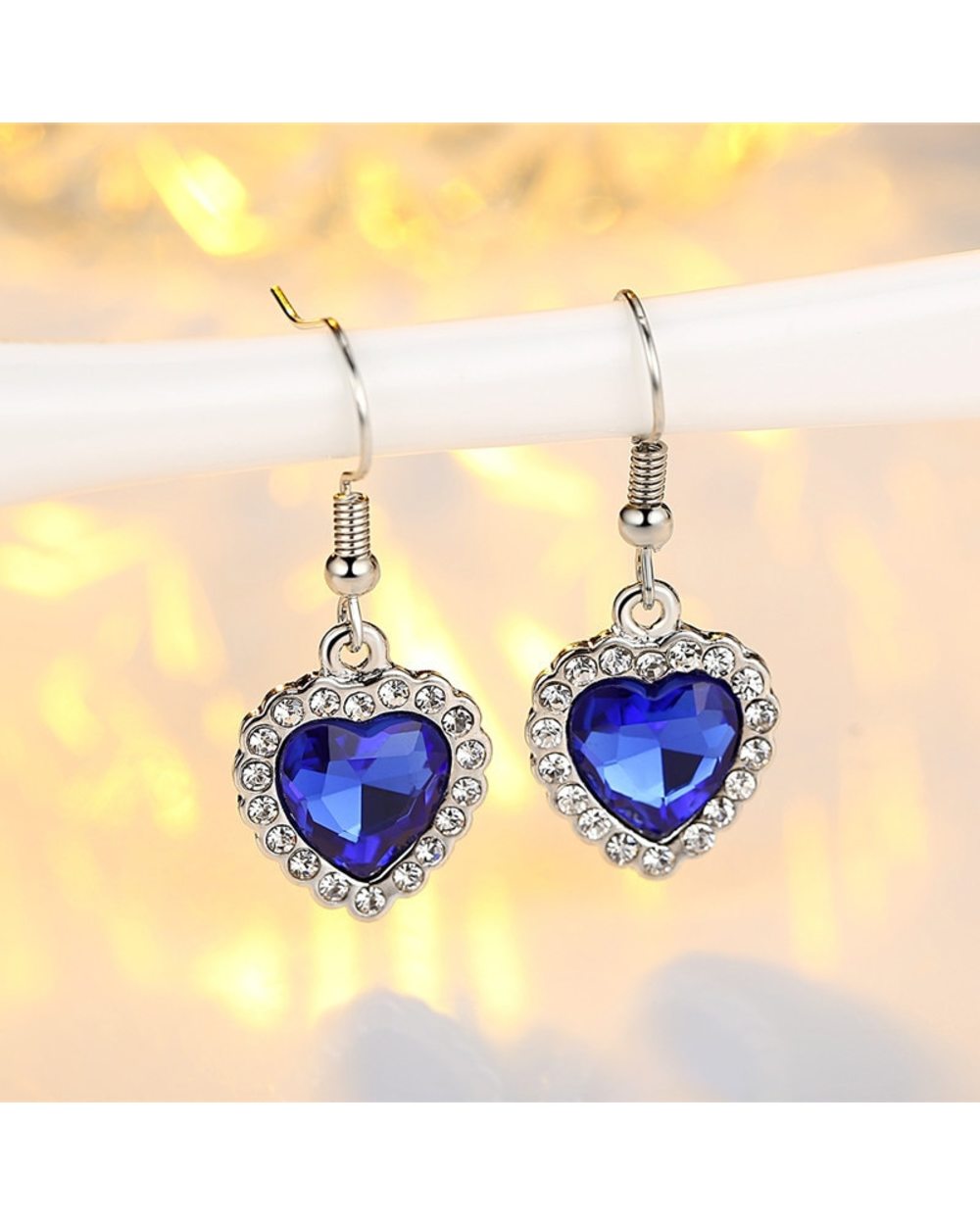 Titanic Heart of Ocean Necklaces for Women Blue Crystal Female Set Jewelry For Valentine Gifts front-2