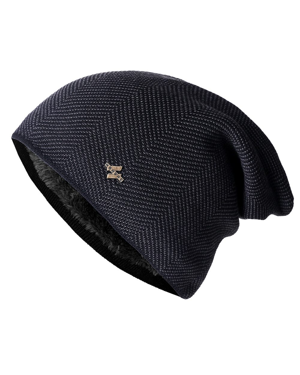 High Quality Cotton Winter Hat Add Fur Warm Beanies Hat Baggy Skullies Knitted Hat For Men Women Ski Sports Beanies Cap front-0
