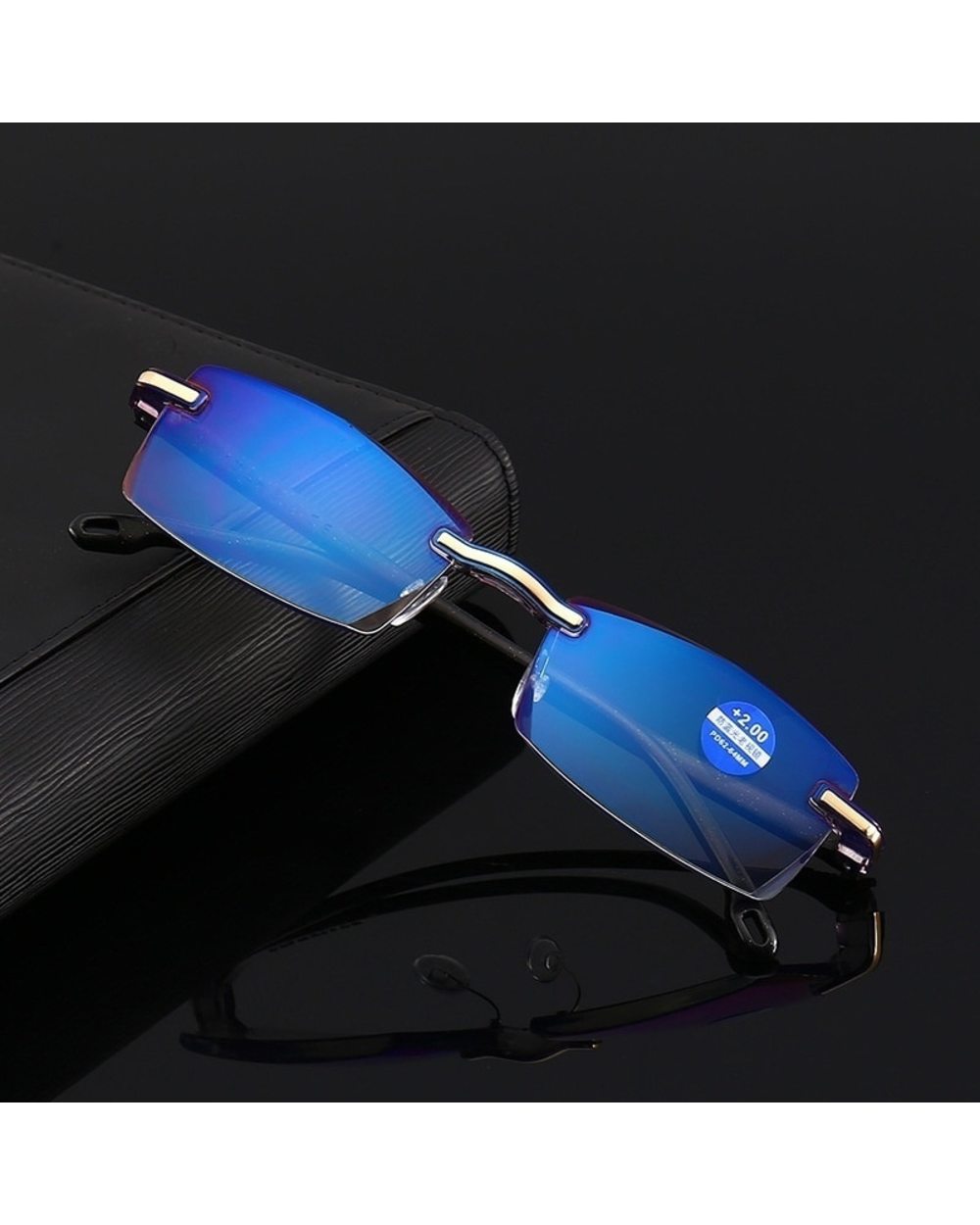 Anti Blue Light Reading Glasses+1.0+1.5+2.0+2.5+3.0+3.5+4.0 Women Men Glasses High-End Diamond Trimming Glasses Framel front-3