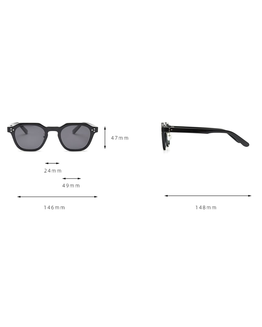 Peekaboo Korean Style Retro Sun Glasses For Women Tr90 Frame Polygon Polarized Sunglasses Uv400 Male Green Brown 2023 S front-5